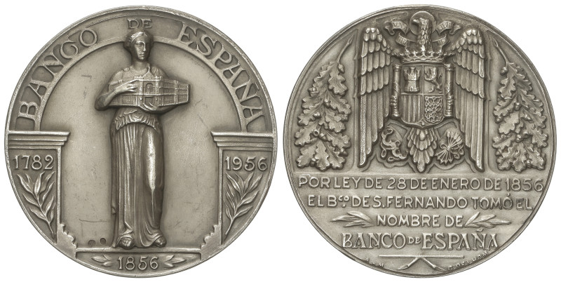 SPANISH MEDALS
Centenario Fundación del Banco de España. 1856-1956. Anv.: Hispa...