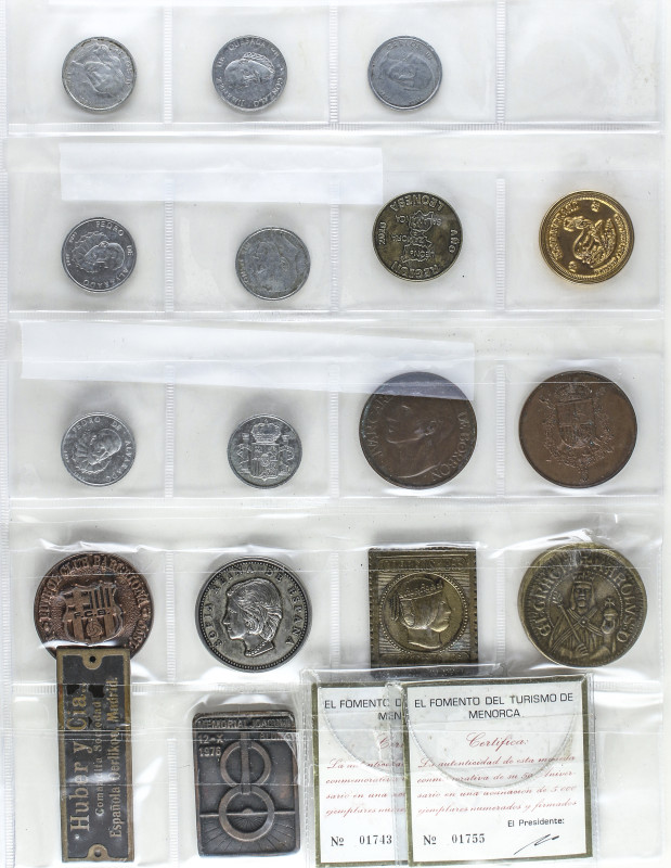 SPANISH MEDALS
Lote 39 medallas. Siglo XX. AE, Al, latón, Ni. Personajes, equip...