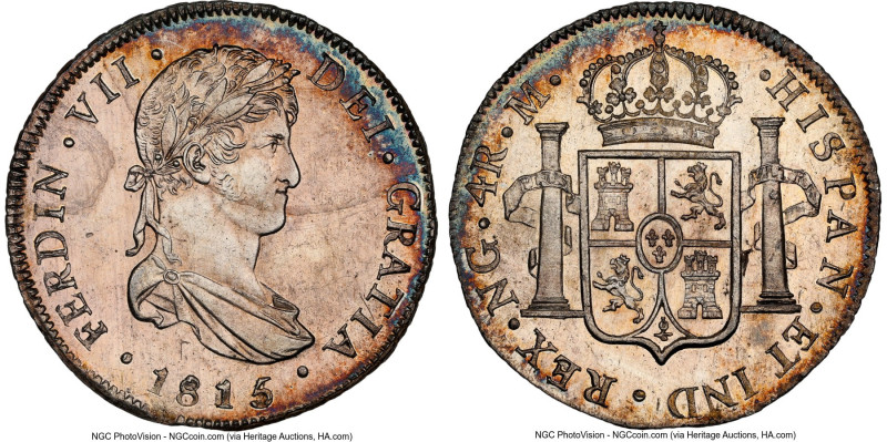 Ferdinand VII 4 Reales 1815/4 NG-M MS63 NGC, Nueva Guatemala mint, KM68, Cal-104...