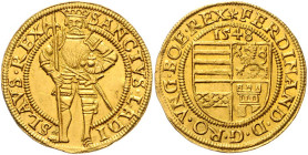 FERDINAND I (1526 - 1564)&nbsp;
1 Ducat, 1548, Wien, 3,54g, tento ročník literatura neuvádí | there is no mention of this year of minting in the lite...