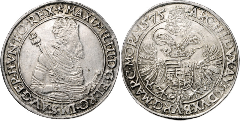 MAXIMILIAN II (1564 - 1576)&nbsp;
1 Thaler, 1575, KB, 28,8g, Husz 978&nbsp;

...