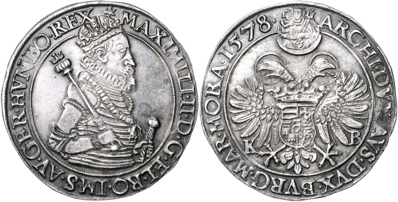 MAXIMILIAN II (1564 - 1576)&nbsp;
1 Thaler, 1578, KB, 28,55g, Husz 979&nbsp;
...