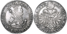 MAXIMILIAN II (1564 - 1576)&nbsp;
1 Thaler, 1578, KB, 28,55g, Husz 979&nbsp;

about UNC | about UNC