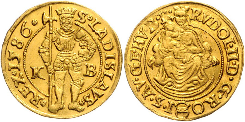 RUDOLF II (1576 - 1612)&nbsp;
1 Ducat, 1586, KB, 3,52g, Husz 1002&nbsp;

abou...
