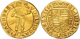 RUDOLF II (1576 - 1612)&nbsp;
1 Ducat, 1593, Wien, 3,49g, Fr 87&nbsp;

EF | EF , mírně zvlněný | slightly wavy