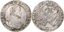 RUDOLF II (1576 - 1612)&nbsp;
1 Thaler, 1593, Kutná Hora, 29,15g, Hal 366&nbsp;

about EF | about EF