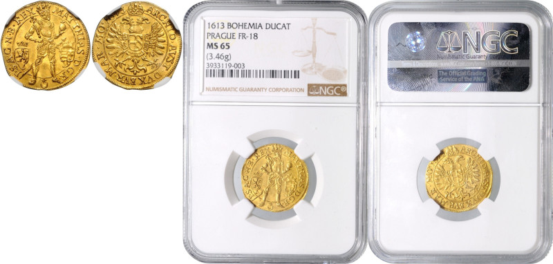 MATTHIAS II (1608 - 1619)&nbsp;
1 Ducat, 1613, Praha, Fr 18&nbsp;

UNC | UNC ...