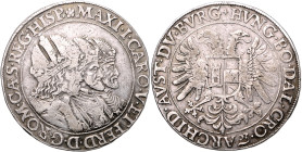 MATTHIAS II (1608 - 1619)&nbsp;
1 Thaler Three Emperors, b. l., Praha, 28,9g, Hal 498 a&nbsp;

VF | VF