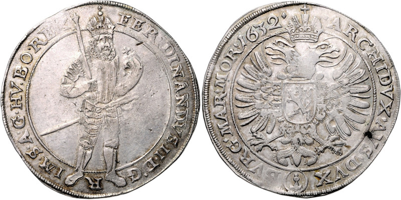 FERDINAND II (1617 - 1637)&nbsp;
1 Thaler, 1632, Praha, 29,08g, Hal 749&nbsp;
...