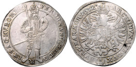 FERDINAND II (1617 - 1637)&nbsp;
1 Thaler, 1632, Praha, 29,08g, Hal 749&nbsp;

about EF | about EF , úder v ploše | stroke on the surface