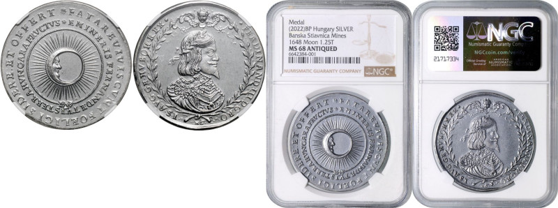 FERDINAND III (1637 - 1657)&nbsp;
Silver Medal (1 1/4 Thaler) "Moon" (restrike)...