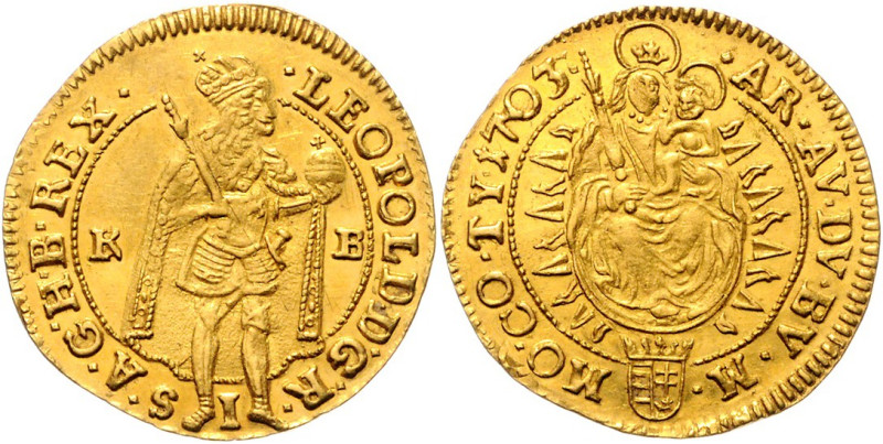 LEOPOLD I (1657 - 1705)&nbsp;
1 Ducat, 1703, KB, 3,49g, Fr 128&nbsp;

UNC | U...