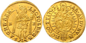 LEOPOLD I (1657 - 1705)&nbsp;
1 Ducat, 1703, KB, 3,49g, Fr 128&nbsp;

UNC | UNC