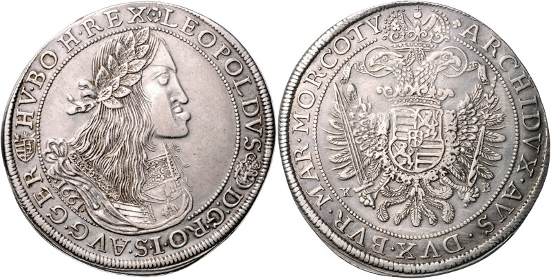 LEOPOLD I (1657 - 1705)&nbsp;
1 Thaler, 1661, KB, 28,54g, Husz 1367&nbsp;

EF...