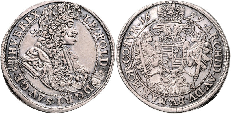 LEOPOLD I (1657 - 1705)&nbsp;
1/2 Thaler, 1699, KB, 14,4g, Her 849&nbsp;

abo...