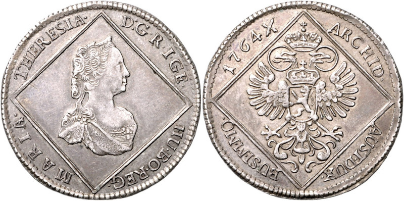 MARIA THERESA (1740 - 1780)&nbsp;
30 Kreuzer (without "30"), 1764, Praha, 6,98g...