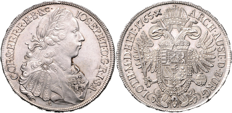 JOSEPH II (1765 - 1790)&nbsp;
1 Thaler, 1765, A, 28,06g, Her 73&nbsp;

about ...