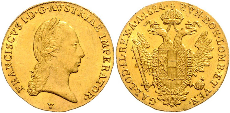 FRANCIS II / I (1792 - 1806 - 1835)&nbsp;
1 Ducat, 1824, V, 3,49g, Früh 84&nbsp...