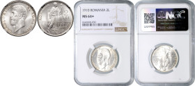 ROMANIA&nbsp;
2 Lei, 1910, KM 43&nbsp;

UNC | UNC , NGC MS 64+