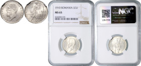 ROMANIA&nbsp;
1 Leu, 1910, KM 42&nbsp;

UNC | UNC , NGC MS 65