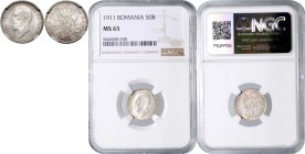 ROMANIA&nbsp;
50 Bani, 1911, KM 41&nbsp;

UNC | UNC , NGC MS 65