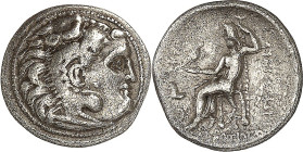 MAKEDONIEN. 
KÖNIGREICH. 
Alexander III. der Große 336-323 v. Chr. Drachme, postum (323/319 v.Chr.) 4,22g, KOLOPHON. Herakleskopf n.r. / BASILEOS AL...
