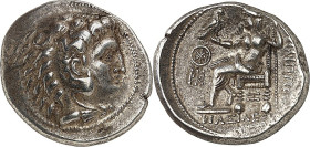 MAKEDONIEN. 
KÖNIGREICH. 
Philippos III. Arrhidaios 323-317 v. Chr. Tetradrachmon 17,70g, ARADOS. Herakleskopf n.r. / FILIPP OY - BA SILEWS Zeus aet...