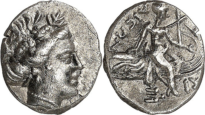 EUBOIA. 
STÄDTE. 
HISTIAIA (Orei). Tetrobolon (178/168 v.Chr.) 1,72g. Histiaia...