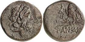 PONTOS. 
STÄDTE. 
PHARNAKEIA. AE-Tetrachalkon 21mm (85/65 v.Chr.) 6,31g. Zeuskopf n.r. / FARNAK[EIAS] Adler steht auf Keraunos n.l.; l. Monogramm fü...