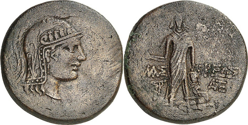 PAPHLAGONIEN. 
STÄDTE. 
AMASTRIS. AE-29mm (85/65 v.Chr.) 20,0g. Behelmter Athe...