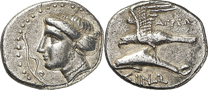 PAPHLAGONIEN. 
STÄDTE. 
SINOPE. Drachme (330/300 v.Chr.) 6,07g, AGRES. Nymphe ...