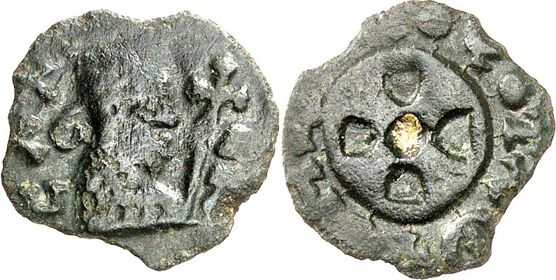 AXUM (Äthiopien). 
Anonym um 450-525 n.Chr. AE-"Obolos" 15mm 0,87g. Büste in Or...