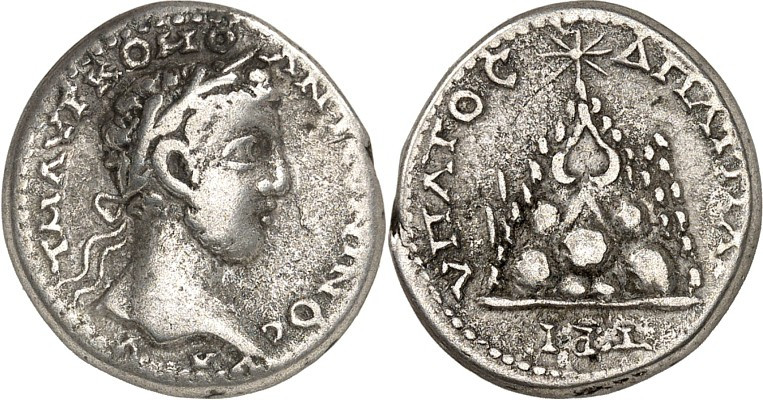 KAPPADOKIEN. 
KAISAREIA am Argaios (Kayseri). 
Commodus 177-193. Didrachmon (1...