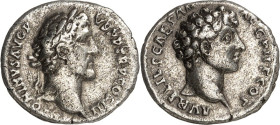 RÖMISCHES KAISERREICH. 
ANTONINUS PIUS mit Marcus Aurelius Caesar 139-161. Denar (140/144) 3,10g. Kaiserkopf n.r. ANTONINVS AVG PI-VS P P TR P COS II...