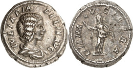RÖMISCHES KAISERREICH. 
Iulia Domna als Mutter des Caracalla 212-217. Denar (214) 3,24g. Pallabüste n.r. IVLIA PIA - FELIX AVG / DIANA LVCIFERA Diana...