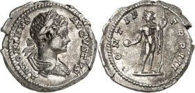 RÖMISCHES KAISERREICH. 
CARACALLA, Augustus 198-217. Denar (200) 3,50g. Paludamentbüste m. Lkr. n.r. ANTONINVS - AVGVSTVS / PONTIF - TR P III Caracal...