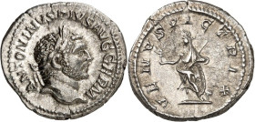 RÖMISCHES KAISERREICH. 
CARACALLA, Augustus 198-217. Denar (216) 3,15g. Kopf m. Lorbeerkranz n.r. ANTONINVS PIVS AVG GERM / VENVS VICTRIX Venus steht...