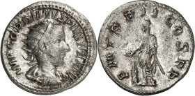 RÖMISCHES KAISERREICH. 
GORDIANUS III. Augustus 238-244. Antoninian (239) 3,90g, 2. Em. Paludamentbüste m. Strkr. n.r. IMP CAES M ANT GORDIANVS AVG /...