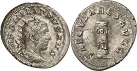 RÖMISCHES KAISERREICH. 
PHILIPPUS I. Arabs 244-249. Antoninian (248/249) 2,97g. Paludamentbüste m. Strkr. n.r. IMP PHILIPPVS AVG / SAECVLARES AVGG St...