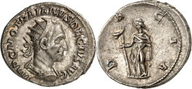 RÖMISCHES KAISERREICH. 
TRAIANUS DECIUS 249-251. Antoninian 3,82g. Paludamentbüste m. Strkr. n.r. IMP C M Q TRAIANVS DECIVS AVG / D-A C I A Dacia ste...