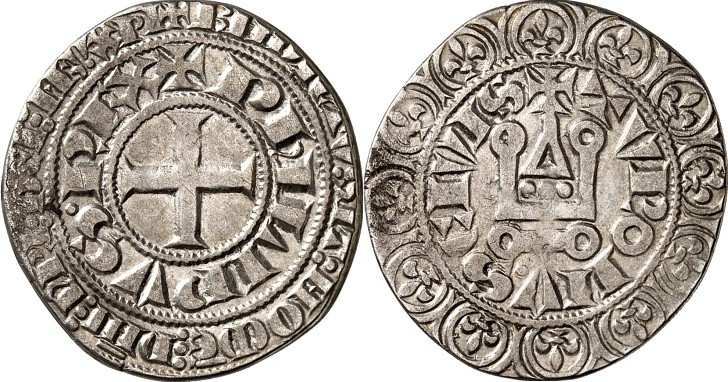 FRANKREICH. 
Philippe III. le hardi 1270-1285. Tournose 3,59g TVROIIV.S. Dup. 2...