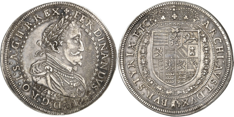 Römisch Deutsches Reich. 
Ferdinand II. 1619-1637. Reichstaler 1626 Graz. Belor...