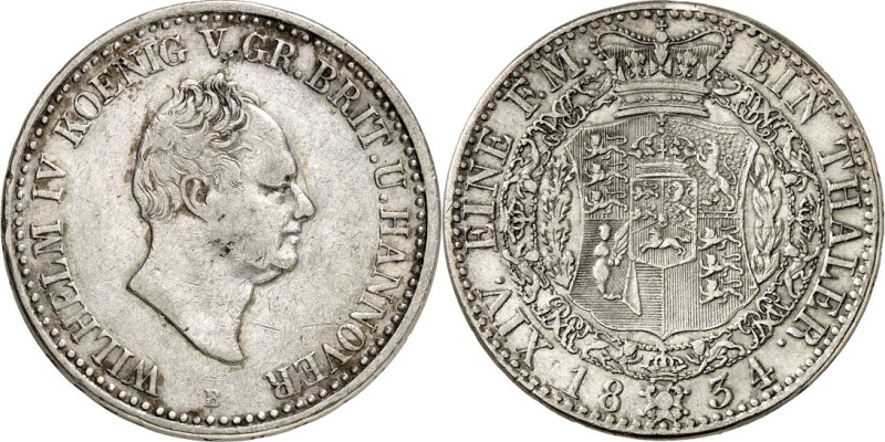 Hannover, Kgr.. 
Wilhelm IV. 1830-1837. Taler 1834. AKS 62, J. 49, Th. 152. . ...