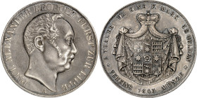Lippe/-Detmold. 
Leopold II. (1802-)1820-1851. Doppeltaler 1843. AKS&nbsp; 5, J.&nbsp; 8, Th.&nbsp; 212. . 


berieben,l.Rf., ss