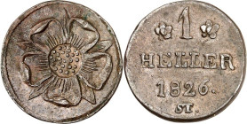 Lippe/-Detmold. 
Leopold II. (1802-)1820-1851. Cu- Heller 1826 ST. AKS&nbsp; 15, J.&nbsp; 1i. . 


vz