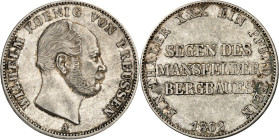 Preussen. 
Wilhelm I. 1861-1888. Vereinstaler 1862 Ausbeute Mansfeld. AKS 98, J. 93, Th. 267, Neum. 6. Müs.&nbsp;49.1.61.. 


vz-