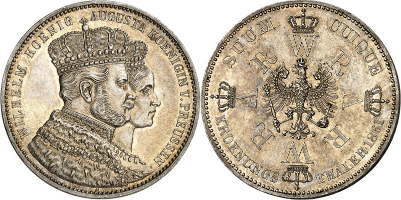 Preussen. 
Wilhelm I. 1861-1888. Vereinstaler 1861 Krönung. AKS 116, J. 87, Th....