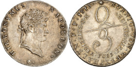 Westfalen, Kgr.. 
Hieronymus Napoleon 1807-1813. 2/3 Taler Feinsilber 1813. AKS 25, J. 17. . 


vz-