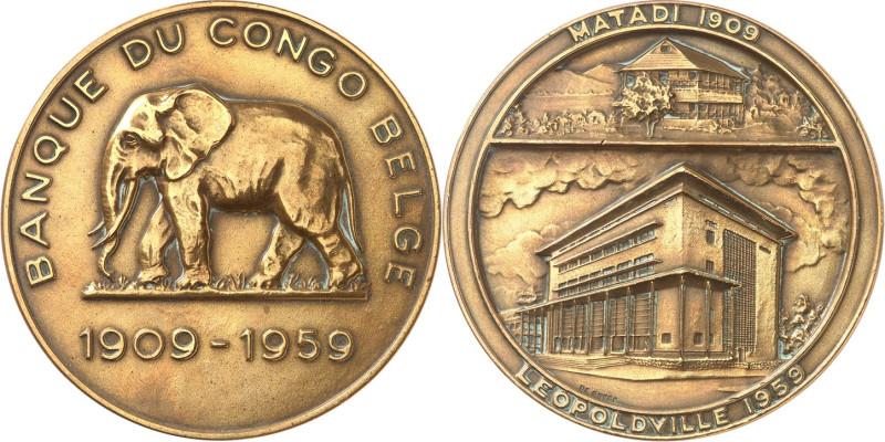 ÜBERSEE. 
BELGISCH KONGO. 
Medaille 1959 (v. P. de Greef) Bank von Belgisch Ko...