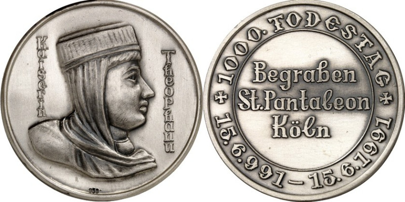 STÄDTE. 
DEUTSCHE STÄDTE. 
KÖLN. Medaille 1991 a.d. 1000. Todestag von Kaiseri...